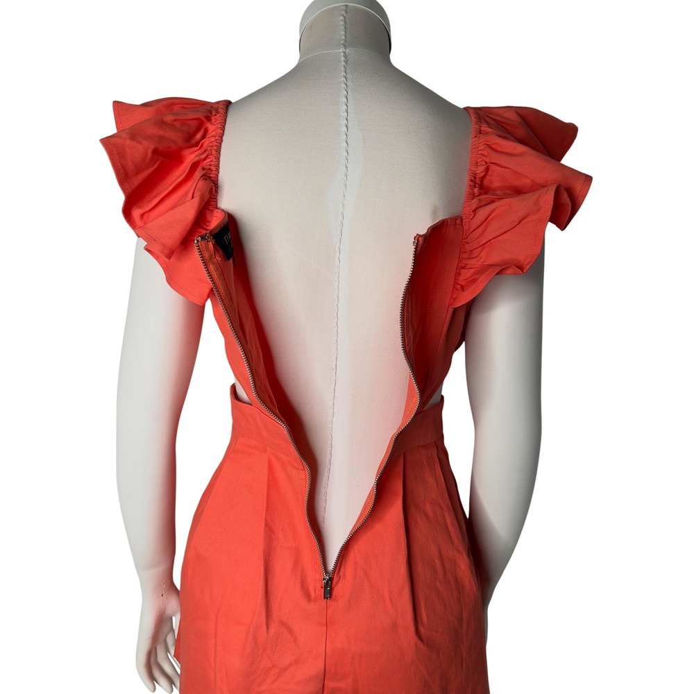 Flying Tomato Orange Ruffle Cut-Out Romper IP7584DG Small Summer Festival - Picture 9 of 16